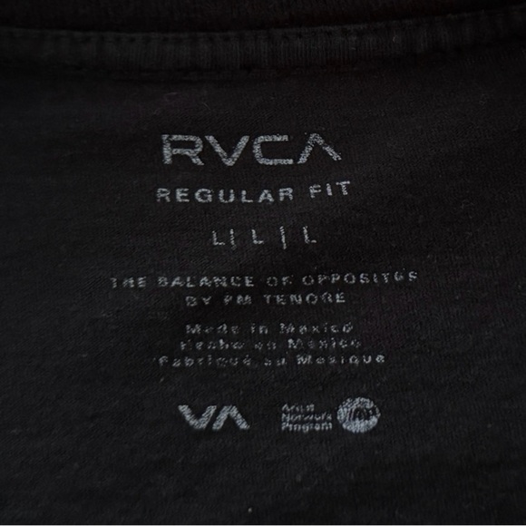 RVCA VA Sunset Palm Trees Black Tee Shirt Men L Large Regular Fit - Picture 4 of 5